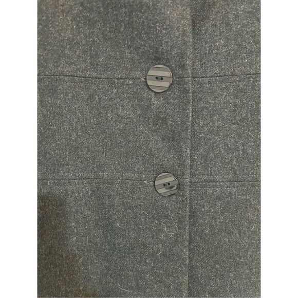 Oleg Cassini Vintage Gray Wool Black Velvet Collar Button Down Blazer - Picture 5 of 6